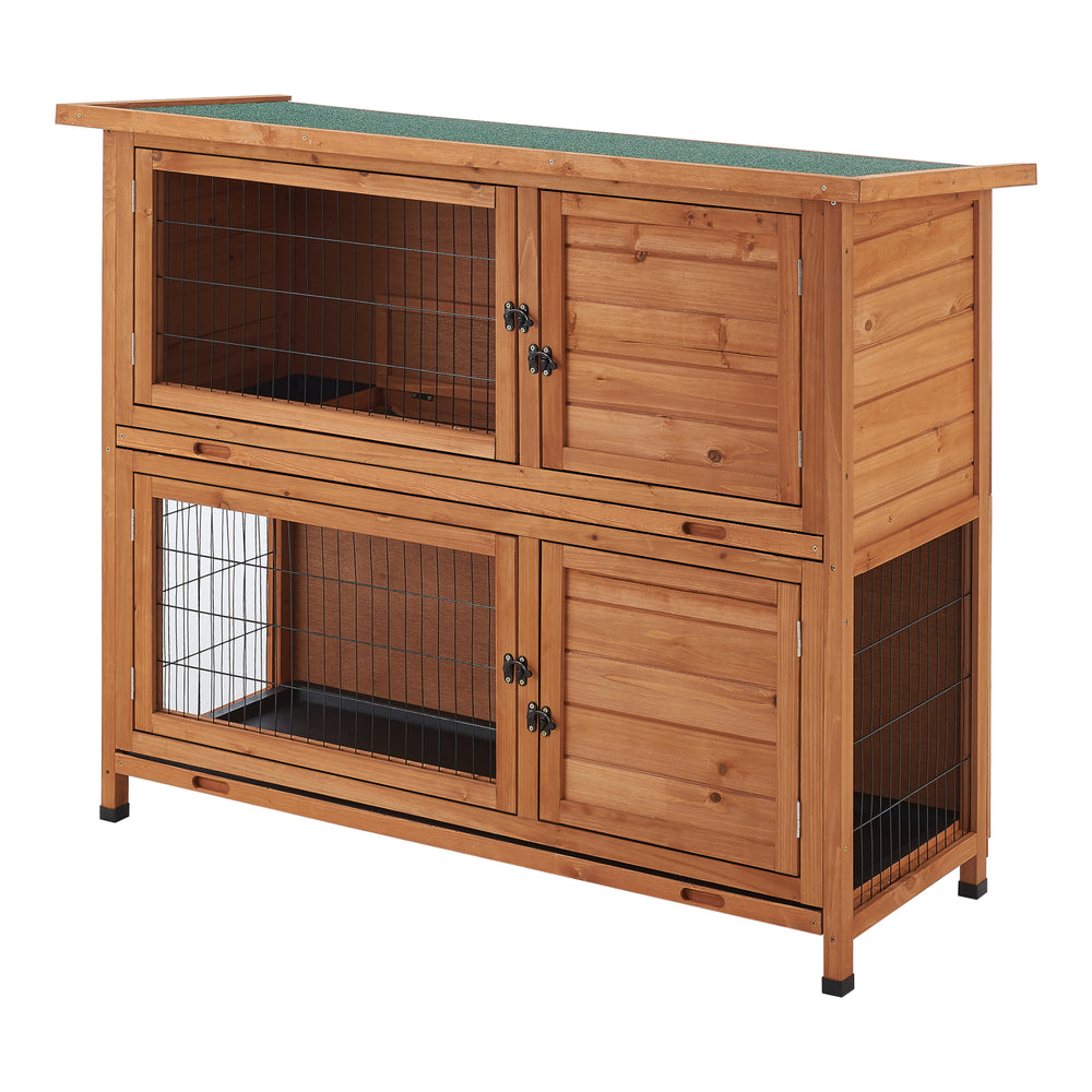 Kaninbur Falkenau smådjursinhägnad 104x122x50cm granträ [en.casa] - premiumXL