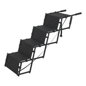 Hundtrappa Colchester 4-steg upp till 55 kg Metall/Polyester [en.casa] - premiumXL