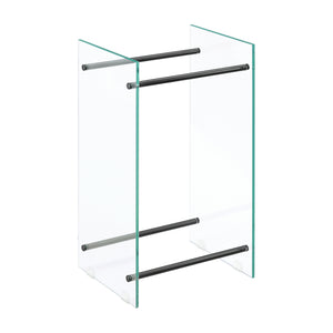 Vedförvaring Oshawa vedställ härdat glas med golvskydd [en.casa] välj modell