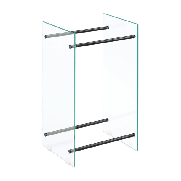 Vedförvaring Oshawa vedställ härdat glas med golvskydd [en.casa] välj modell