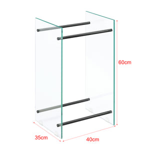 Vedförvaring Oshawa vedställ härdat glas med golvskydd [en.casa] välj modell