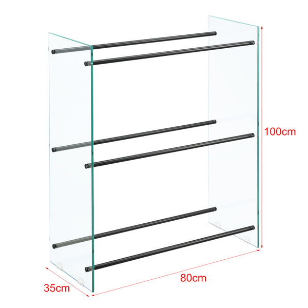 Vedförvaring Oshawa vedställ härdat glas med golvskydd [en.casa] välj modell