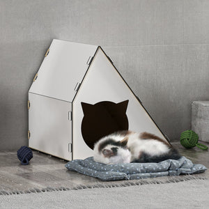 Kattstuga Lani 40x42x40 cm Vit [en.casa]