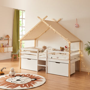 Husbädd Surnadal 90x200 cm furu vit/natur [en.casa] - premiumXL