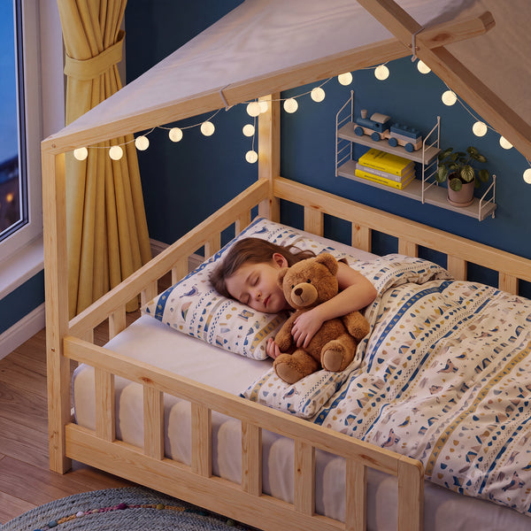 Husbädd Rila i Montessoristil med sänggrind 90x200 cm [en.casa]