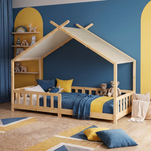 Husbädd Rila i Montessoristil med sänggrind 90x200 cm [en.casa]