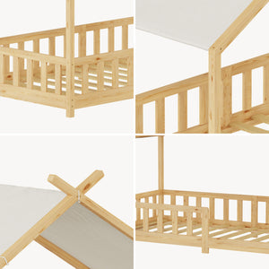 Hussäng Rila i Montessoristil med madrass och sängkantsskydd 90x200 cm [en.casa]