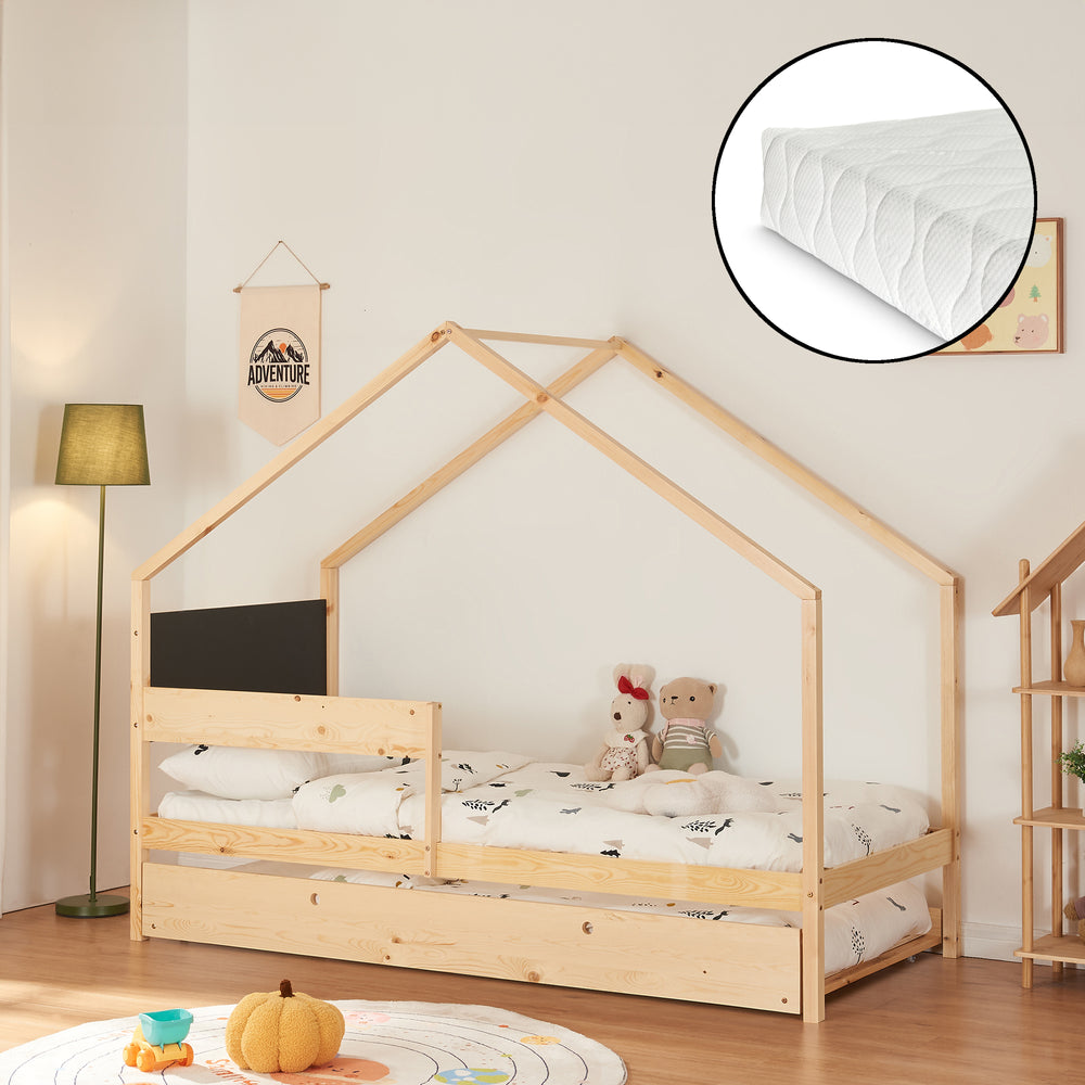 Husbädd Sodankylä med utdragsbädd med madrass 90x200cm [en.casa] - premiumXL