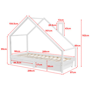 Juniorsäng Hussäng Assling 200x90 cm furu [en.casa] välj modell