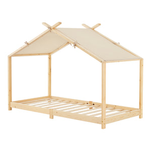 Husbädd Barnsäng Brome i trä 90x200 cm med ribbotten [en.casa]