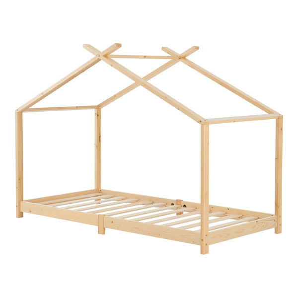 Husbädd Barnsäng Brome i trä 90x200 cm med ribbotten [en.casa]