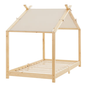 Husbädd Barnsäng Brome i trä 90x200 cm med ribbotten [en.casa]