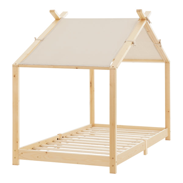 Husbädd Barnsäng Brome i trä 90x200 cm med ribbotten [en.casa]