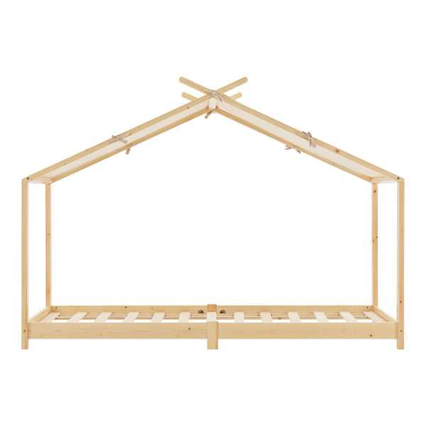 Husbädd Barnsäng Brome i trä 90x200 cm med ribbotten [en.casa]