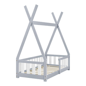 Juniorsäng tipisäng med sängskydd, inkl. madrass 1 furu [en.casa] välj modell