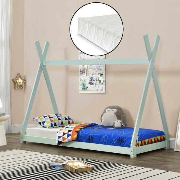 Juniorsäng Onejda tipisäng inkl. madrass 200x90cm furu [en.casa] välj modell