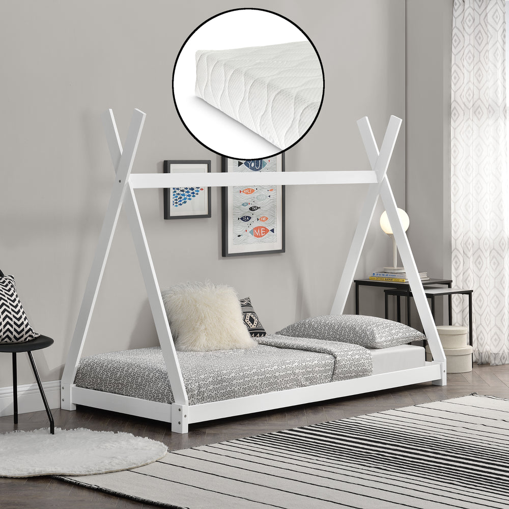 Säng för barn Onejda 90x200 cm med kallskummadrass i olika färger [en.casa] - premiumXL