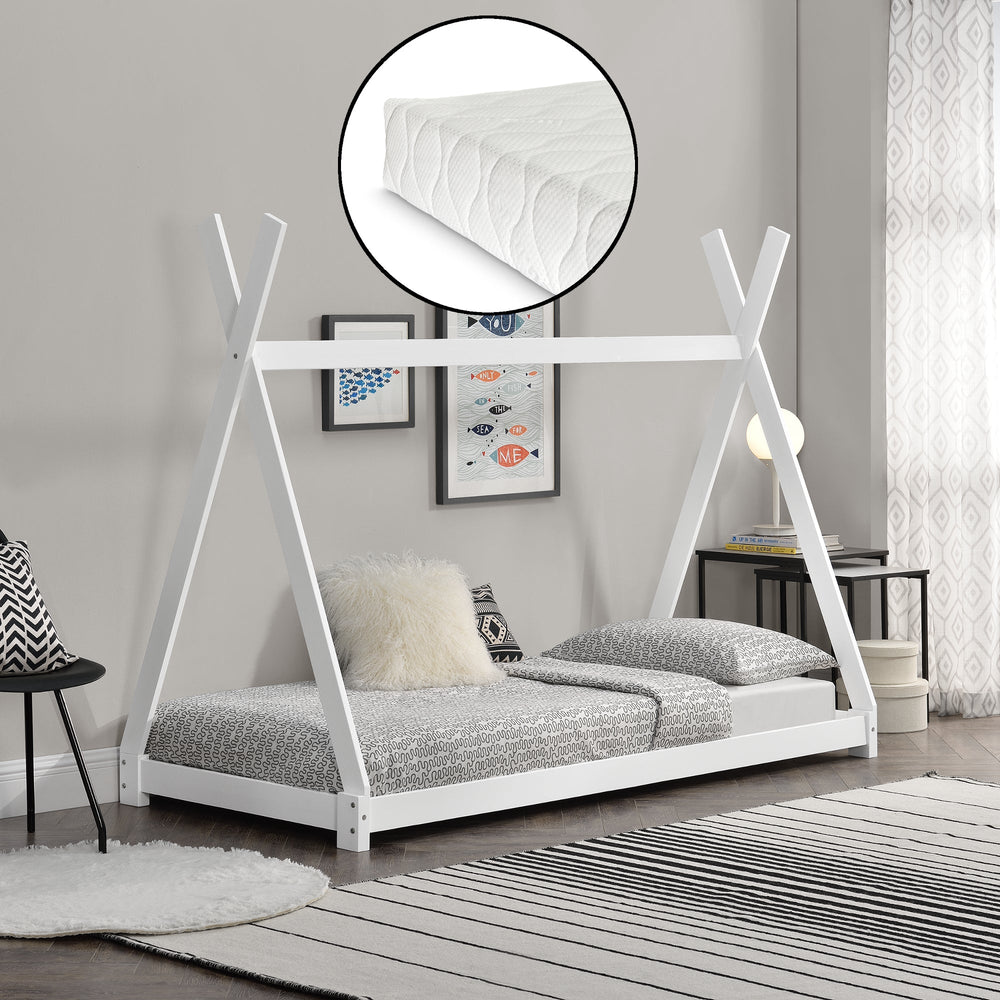 Säng för barn Onejda 90x200 cm med kallskummadrass i olika färger [en.casa] - premiumXL