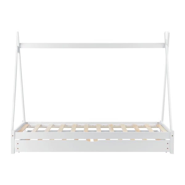 Juniorsäng Cree tipisäng utförande med utdragbar undersäng furu 190x90cm [en.casa] välj modell