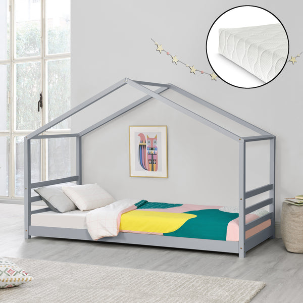 Juniorsäng Vardø inkl. madrass furu [en.casa] välj modell