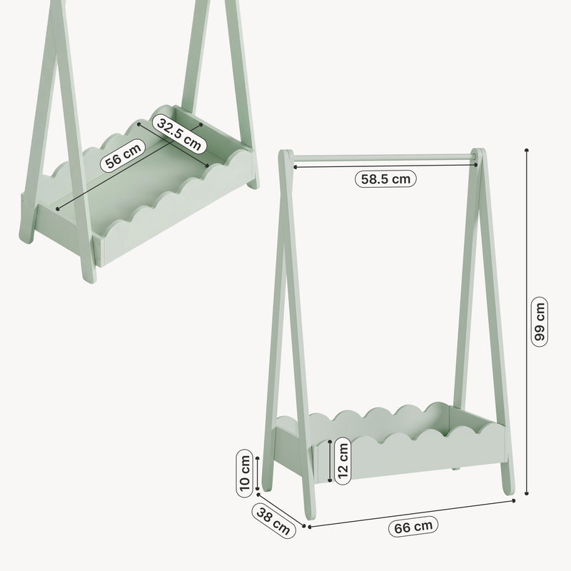 Måttskiss Barnklädhängare Vestnes 99x66x38 cm [en.casa]