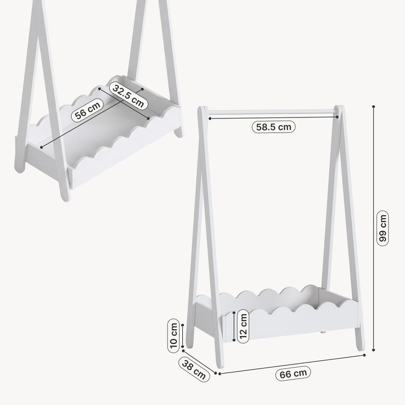 Måttskiss Barnklädhängare Vestnes 99x66x38 cm [en.casa]
