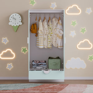 Barnklädesskåp Sandnes med låda [en.casa]