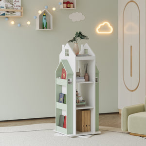 Roterbar barnhylla Vipsali 108x40x40 cm mintgrön/vit [en.casa] - premiumXL