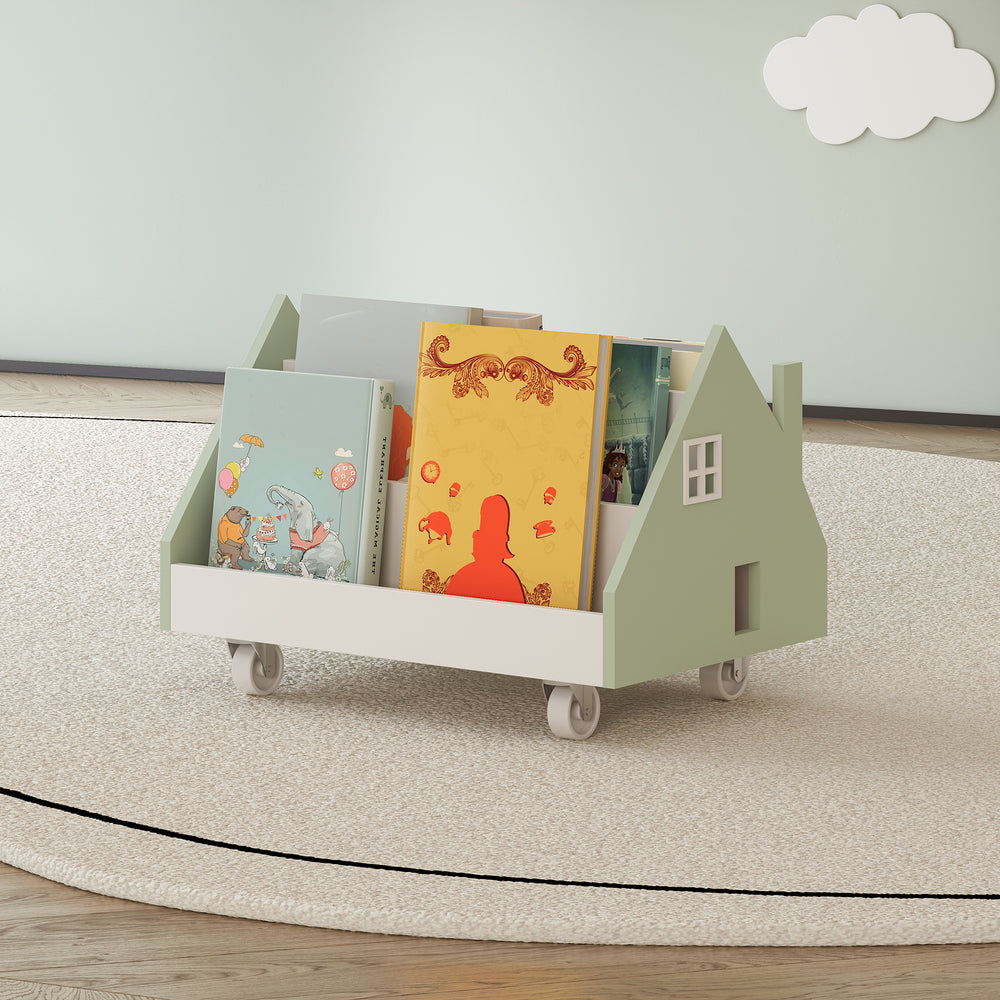 Mobil barnhylla Vipsali 50x33x34 cm mintgrön/vit [en.casa] - premiumXL
