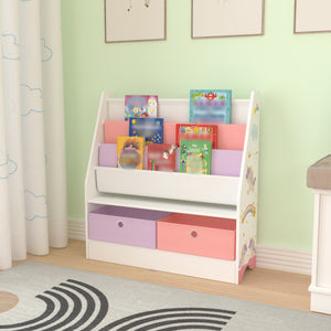 Barnhylla Neda 74x71x23 cm 3 fack och 2 lådor [en.casa] välj modell
