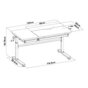 Barnskrivbord Sauda 120x60 cm [en.casa]
