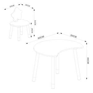 Barnskrivbord med stol Lallega måne- och stjärndesign [en.casa]