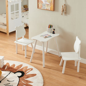 Barnsittgrupp Panjang med teddybjörn - Design Vit [en.casa] - premiumXL