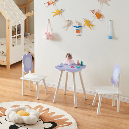 Barnsittgrupp Simrishamn med blommor - Design Vit/Lila [en.casa] - premiumXL