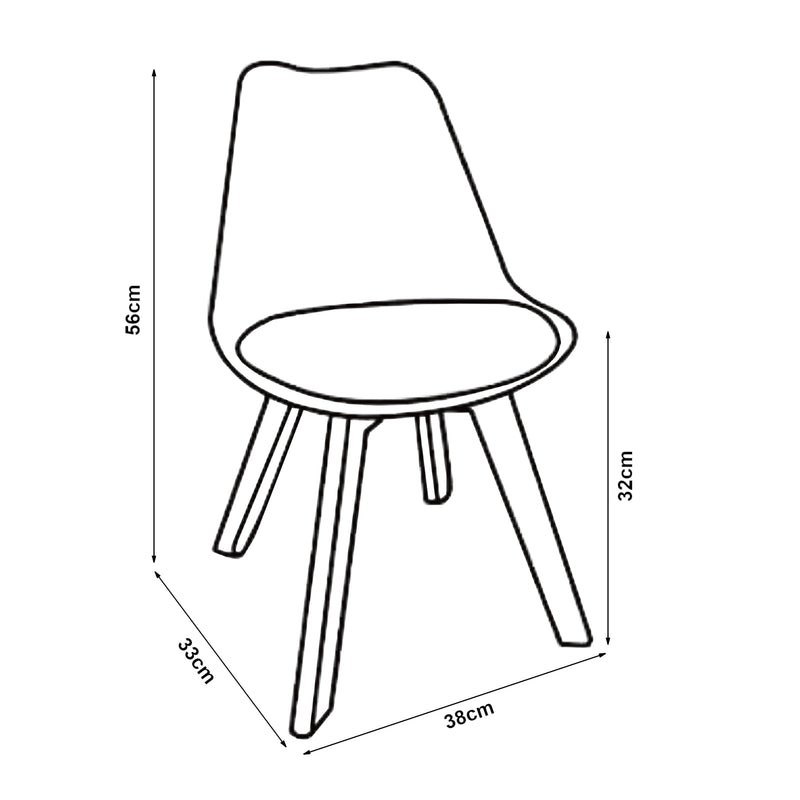 Måttskiss Barnstol Elvdal 2-pack vadderad [en.casa]