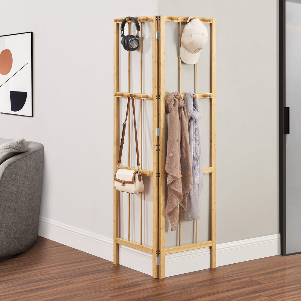 Hörngarderob Hyllestad 165,5x92x8cm bambu [en.casa] - premiumXL