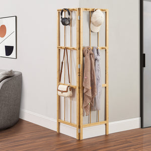 Hörngarderob Hyllestad 165,5x92x8cm bambu [en.casa] - premiumXL