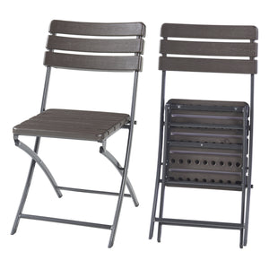 Fällstolsset Lillestrøm 2 - del trälook, mörkbrun [en.casa] - premiumXL