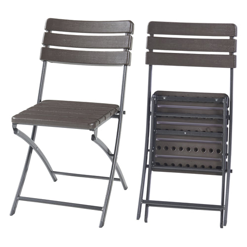 Fällstolsset Lillestrøm 2 - del trälook, mörkbrun [en.casa] - premiumXL