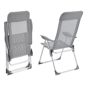 Campingstol Errenteria set om 2 hopfällbar aluminium [en.casa] välj modell