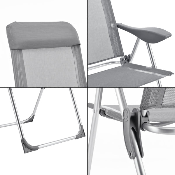 Campingstol Errenteria set om 2 hopfällbar aluminium [en.casa] välj modell