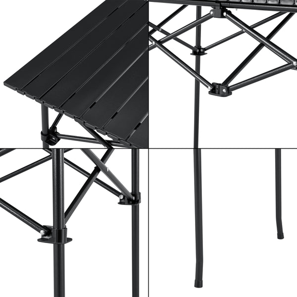 Campingbord Castilenti hopfällbar svart [en.casa] 