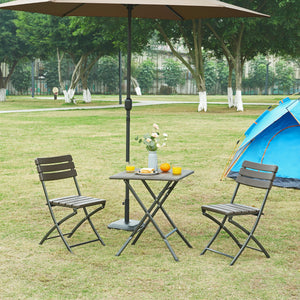 Hopfällbart campingbord Lillestrøm trämönster [en.casa]