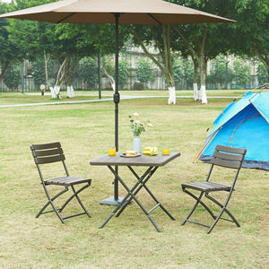 Hopfällbart campingbord Lillestrøm trämönster [en.casa]