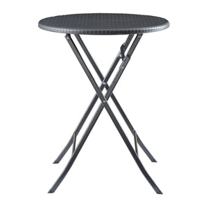 Hopfällbart campingbord Mark svart rottingkänsla [en.casa]