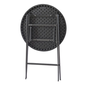 Hopfällbart campingbord Mark svart rottingkänsla [en.casa]