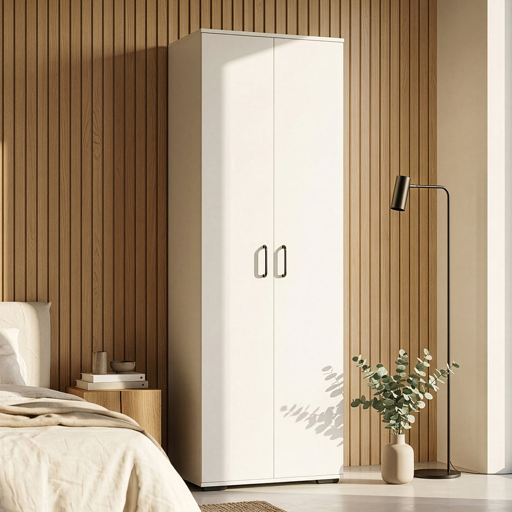 Garderob Chalvefted 175x60x35 cm Vit [en.casa]