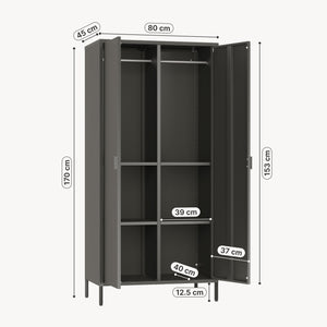 Klädeskåp Esteli 170x80x45 cm stål [en.casa]