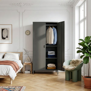 Klädeskåp Esteli 170x80x45 cm stål [en.casa]