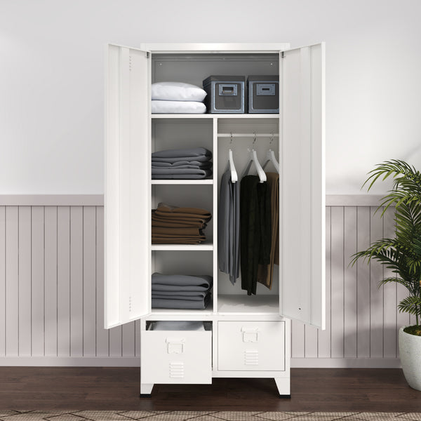 Garderob Hankasalmi klädskåp 180x90x40 cm stål [en.casa] välj modell